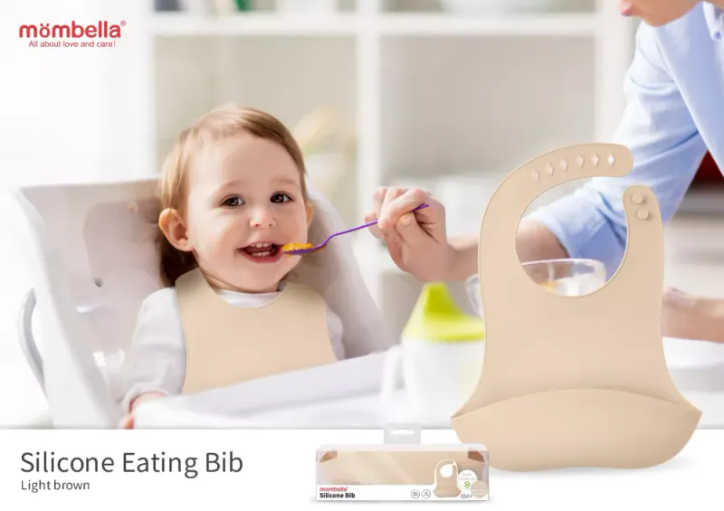 MOMBELLA SILIKON BIB - LYS BRUN