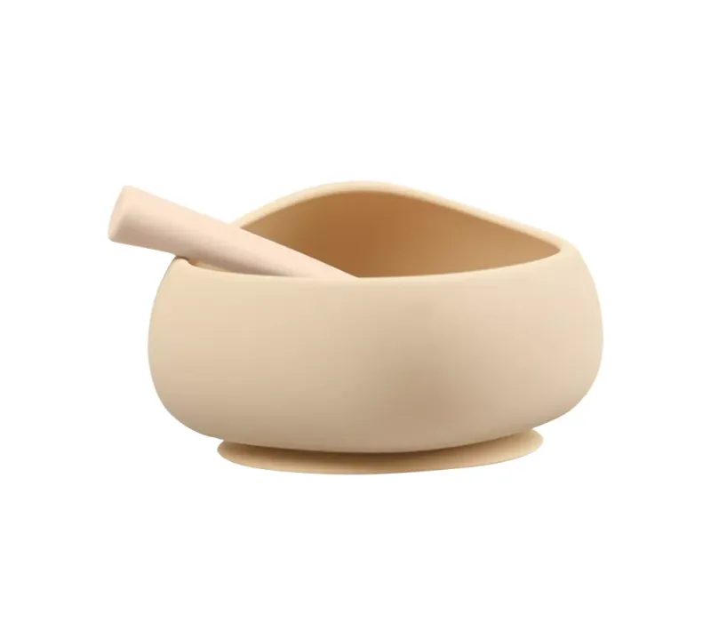 MOMBELLA SKÅL MED SUGEPLATE - LYS BRUN
