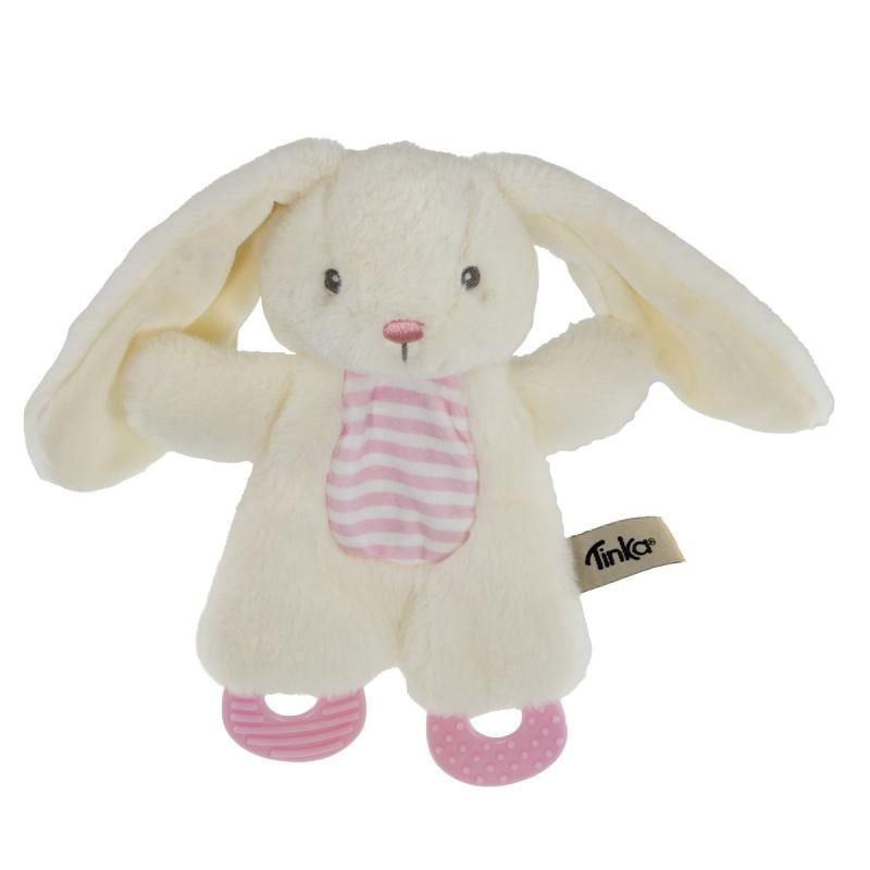 KOSEKLUT KANIN HVIT/ROSA M/BITERING 25CM TINKA BABY