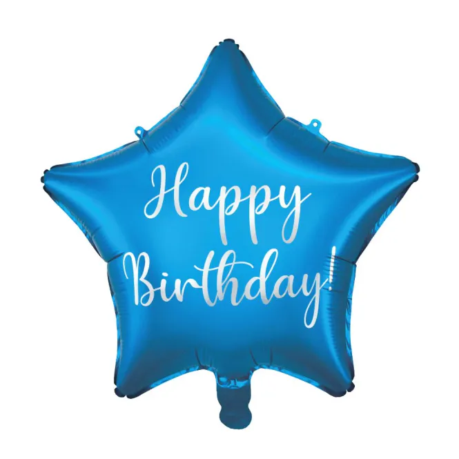 Hovedbilde FOIL BALLOON STAR HAPPY BIRTHDAY BLUE